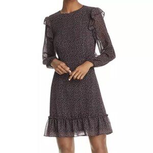 NWT Rebecca Minkoff Dark Floral Backless Ruffle Mini Dress Size 4
